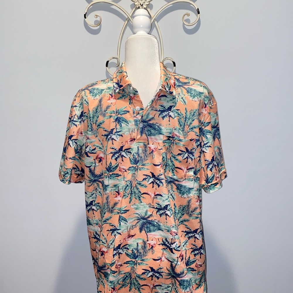 NEW Izod Saltwater Tropical Polo Shirt - Large